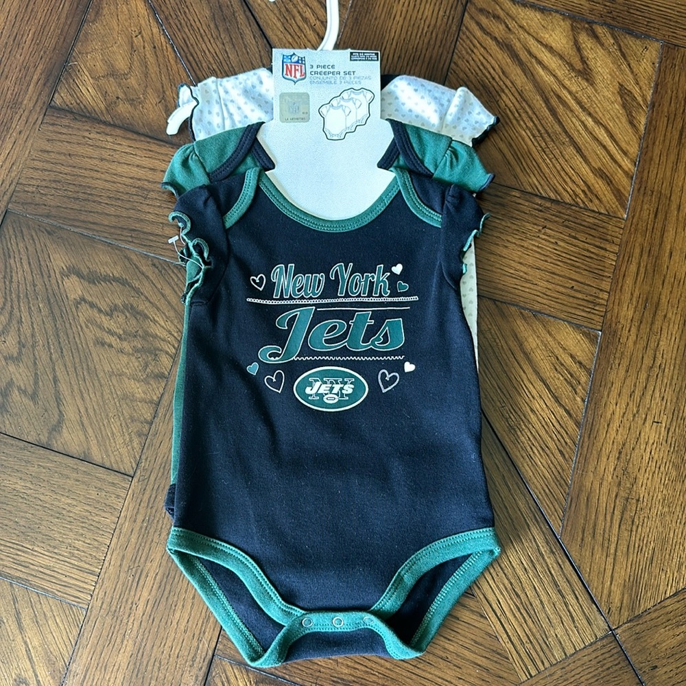 NY Jets onesie set of 3